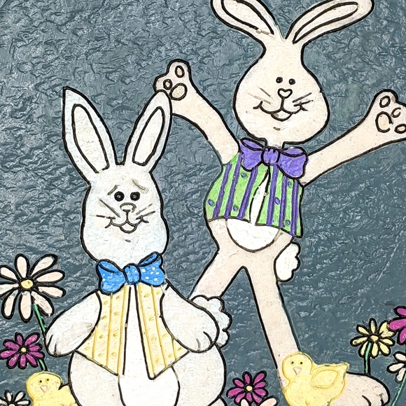 Oval Hanging Shale Rock Happy Easter Sign - Picture 3 of 9